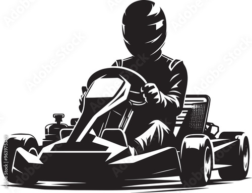 Go-cart silhouette vector illustration isolated on a white background