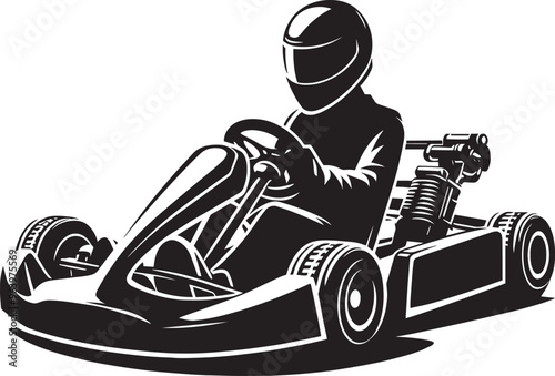 Go-cart silhouette vector illustration isolated on a white background