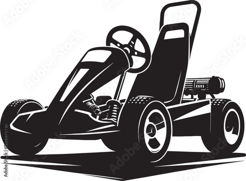 Go-cart silhouette vector illustration isolated on a white background