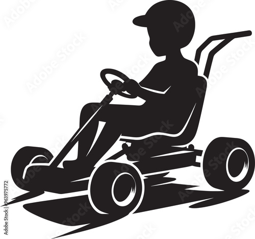 Go-cart silhouette vector illustration isolated on a white background