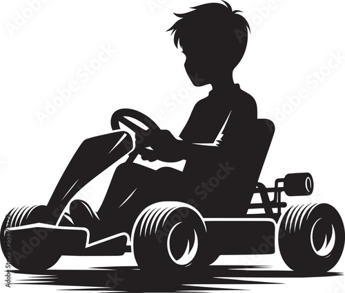 Go-cart silhouette vector illustration isolated on a white background