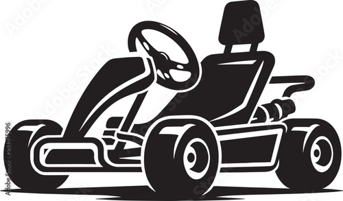 Go-cart silhouette vector illustration isolated on a white background