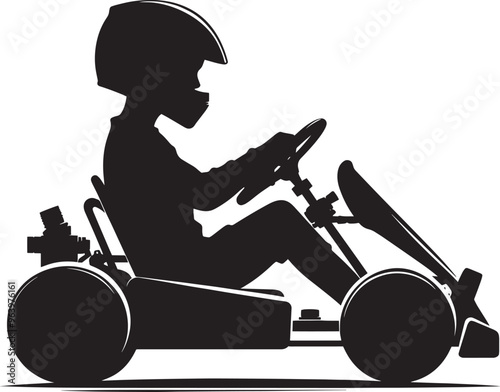 Go-cart silhouette vector illustration isolated on a white background