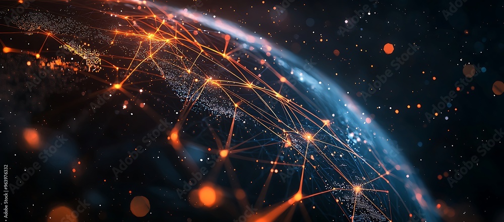 Fototapeta premium Connecting the World: A Visual Representation of Global Networks