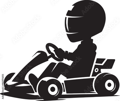 Go-cart silhouette vector illustration isolated on a white background