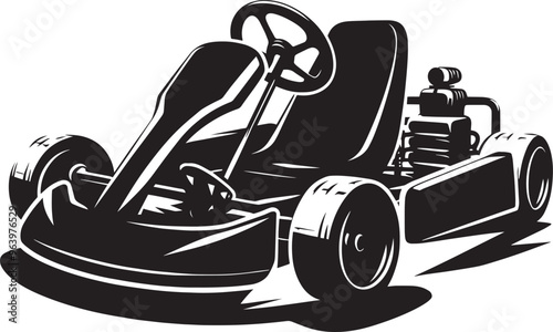 Go-cart silhouette vector illustration isolated on a white background