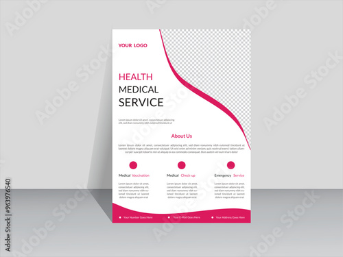 Corporate healthcare and modern medical cover and back page a4 flyer design template for print.