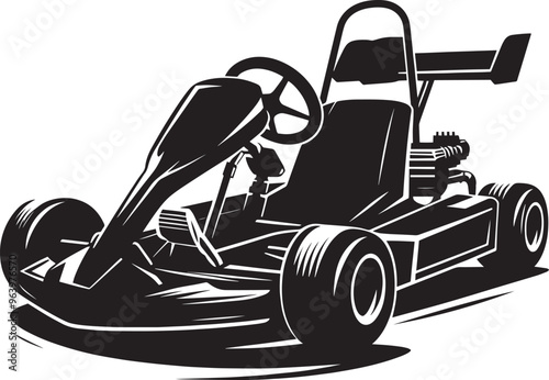 Go-cart silhouette vector illustration isolated on a white background