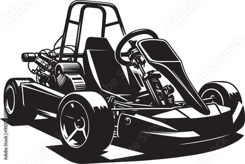 Go-cart silhouette vector illustration isolated on a white background