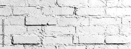 Textured White Brick Wall with Subtle Shadows