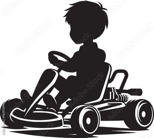 Go-cart silhouette vector illustration isolated on a white background