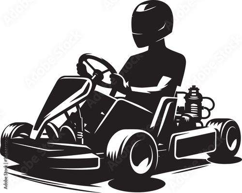 Go-cart silhouette vector illustration isolated on a white background