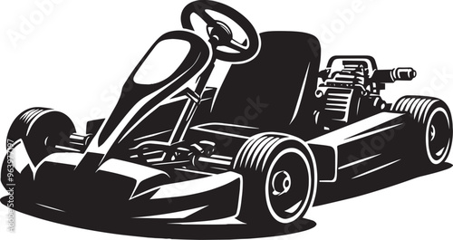 Go-cart silhouette vector illustration isolated on a white background