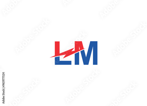 LM logo design vector icon template with white background