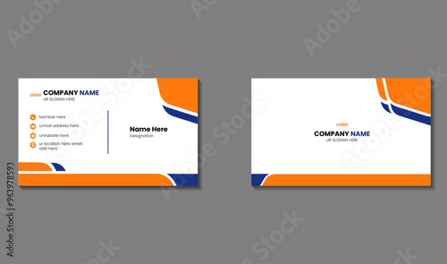 simple Modern business card. portrait orientation.
