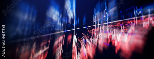 Market Analyze. Candle stick graph chart of stock market investment trading. photo