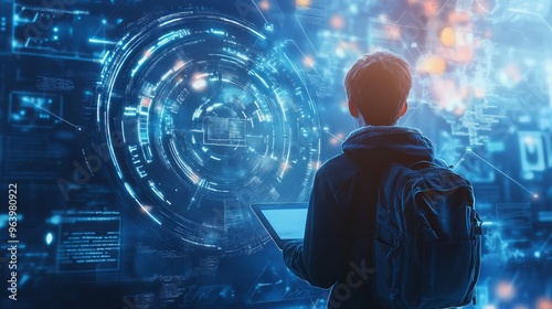 Obraz na płótnie Future Online Learning Background Concept w salonie