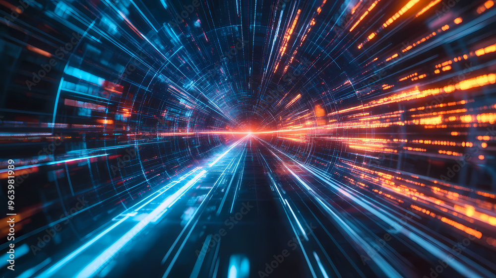 Future speed tunnel with flashing lights Future speed tunnel with flashing lights