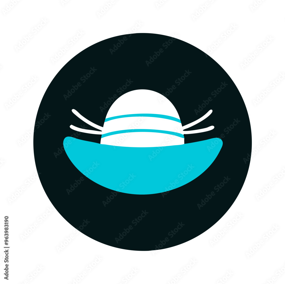 Blue hat illustration on a black background Blue hat illustration on a black background