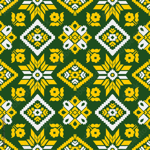 Seamless Geometrical Unique pattern can be use for making unlimited seamless pattern. This pattern can be apply for making tiles  pattern, fabric, embroidery, carpet, decorative, and background.