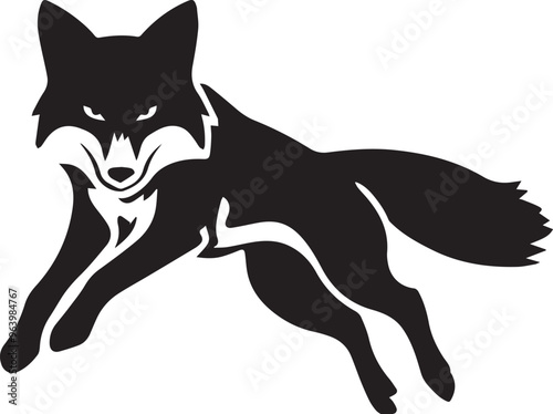 Fox vector black silhouette design for T-Shirt