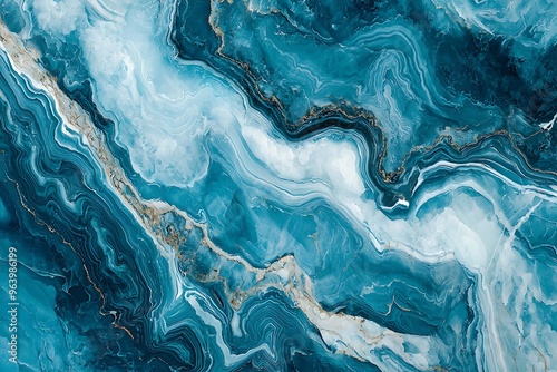 Abstract Oceanic Waves: A Serene Blend of Blue and Turquoise