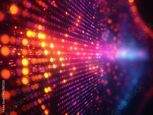 Wallpaper Mural Colorful neon pixel background vector illustration. Digital in the style of a dance club, disco party or concert show with colored light spots. Torontodigital.ca