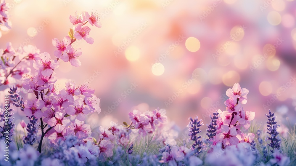 Spring Blossom Background: Cherry Flowers, Green Grass, Soft Bokeh Sunrise - Nature Awakening Scenery for Easter, Mother's Day, Wedding Invitations Spring Blossom Background: Cherry Flowers, Green Grass, Soft Bokeh Sunrise - Nature Awakening Scenery for Easter, Mother's Day, Wedding Invitations