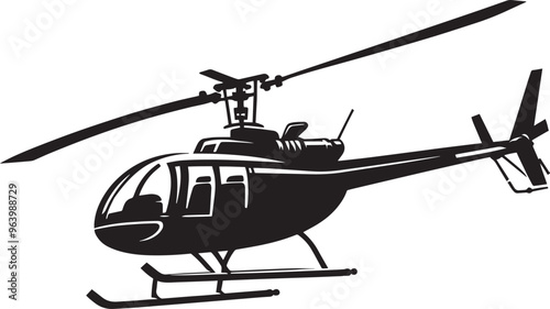 Modern Helicopter silhouette vector illustration isolated on a white background