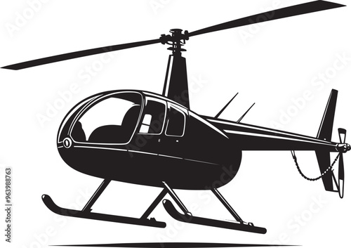 Modern Helicopter silhouette vector illustration isolated on a white background