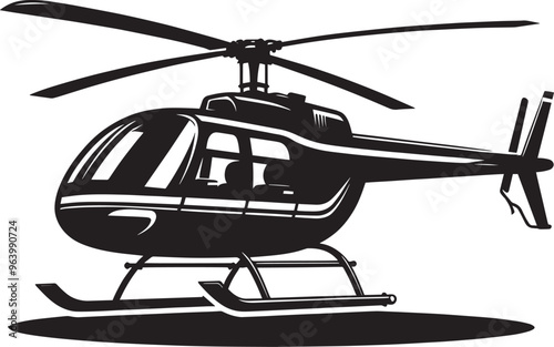 Modern Helicopter silhouette vector illustration isolated on a white background