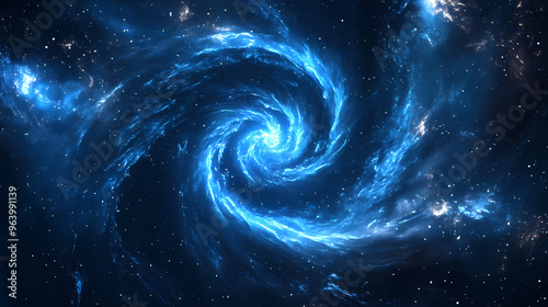 Mysterious universe within a blue vortex