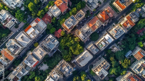 South Tel Aviv cityscape from aerial view photo