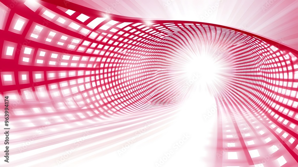 Abstract Pink Grid Tunnel with Light Abstract Pink Grid Tunnel with Light