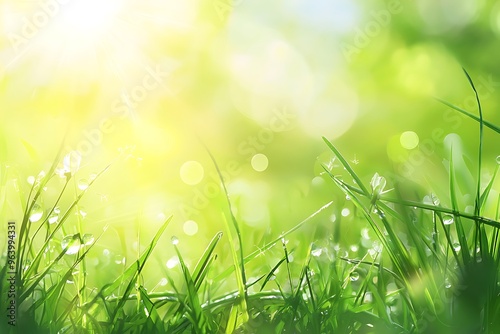 Morning Dew on Grass: A Glimpse of Nature's Serenity