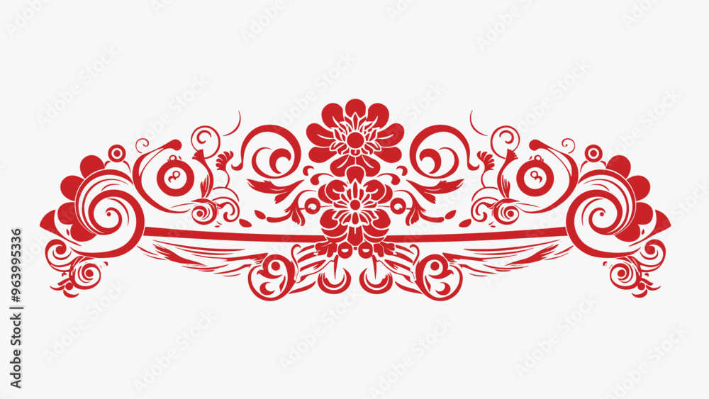 Red floral ornamental design Red floral ornamental design