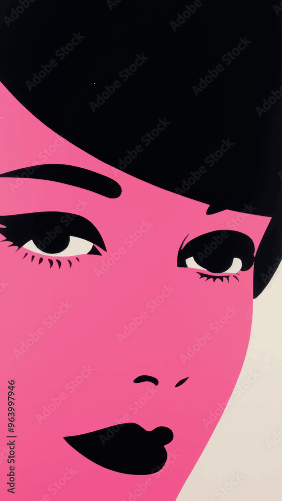 Pop art woman face illustration Pop art woman face illustration