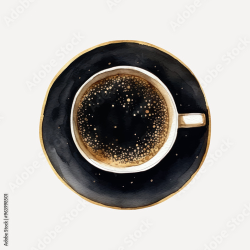 Elegant watercolor coffee cup