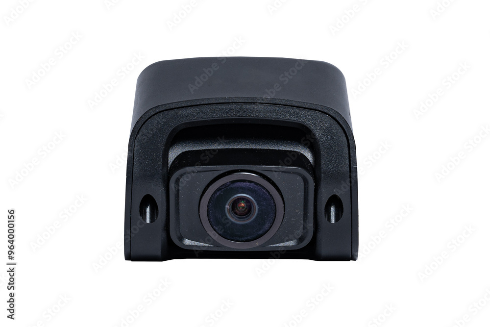 Modern car video camera isolated on white background