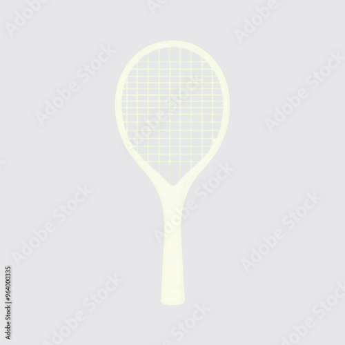 Minimalist tennis racket on white