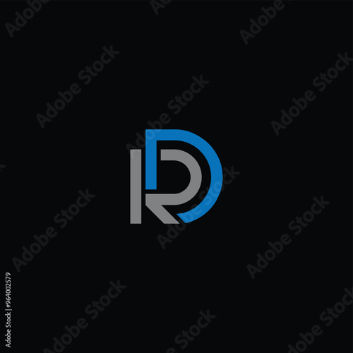 DR or RD abstract letter outstanding professional business awesome artistic branding company different colors illustration. Logo or icon or monogram design.
