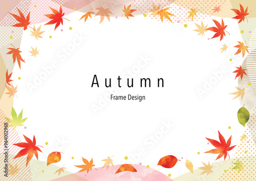 秋の紅葉の鮮やかなフレーム