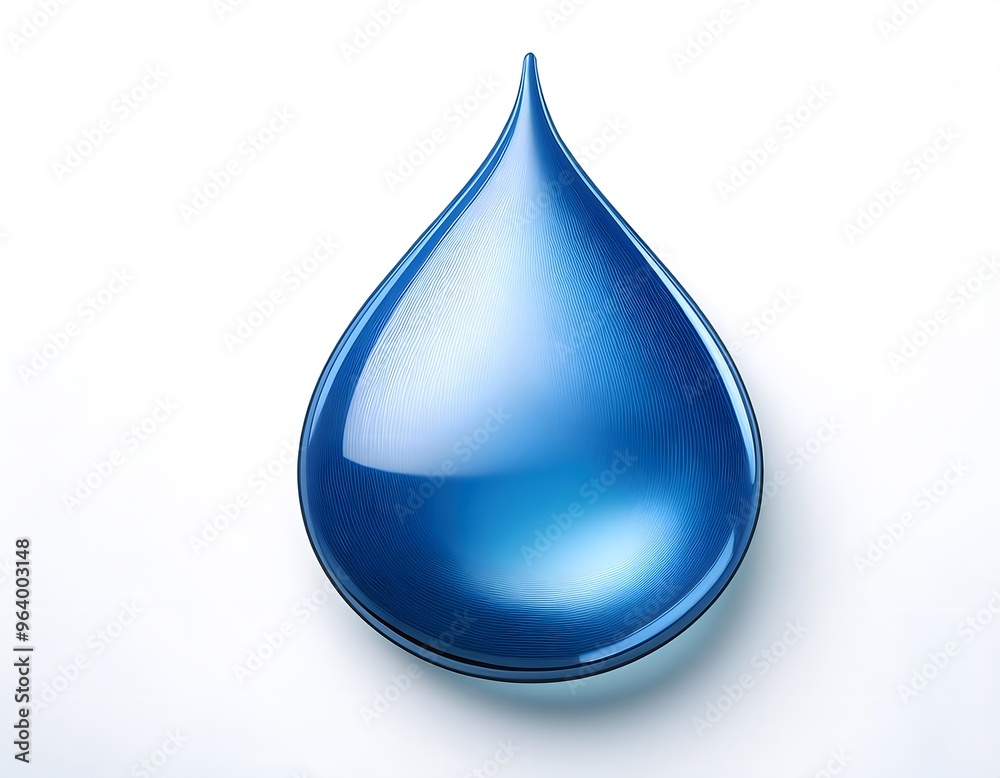 A single blue raindrop icon with a smooth gradient effect A single blue raindrop icon with a smooth gradient effect