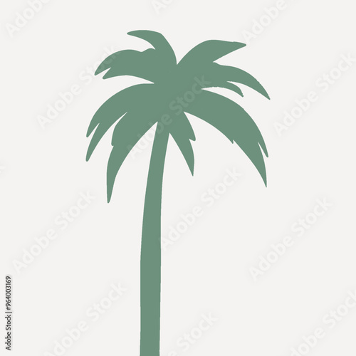 Minimalist green palm tree silhouette
