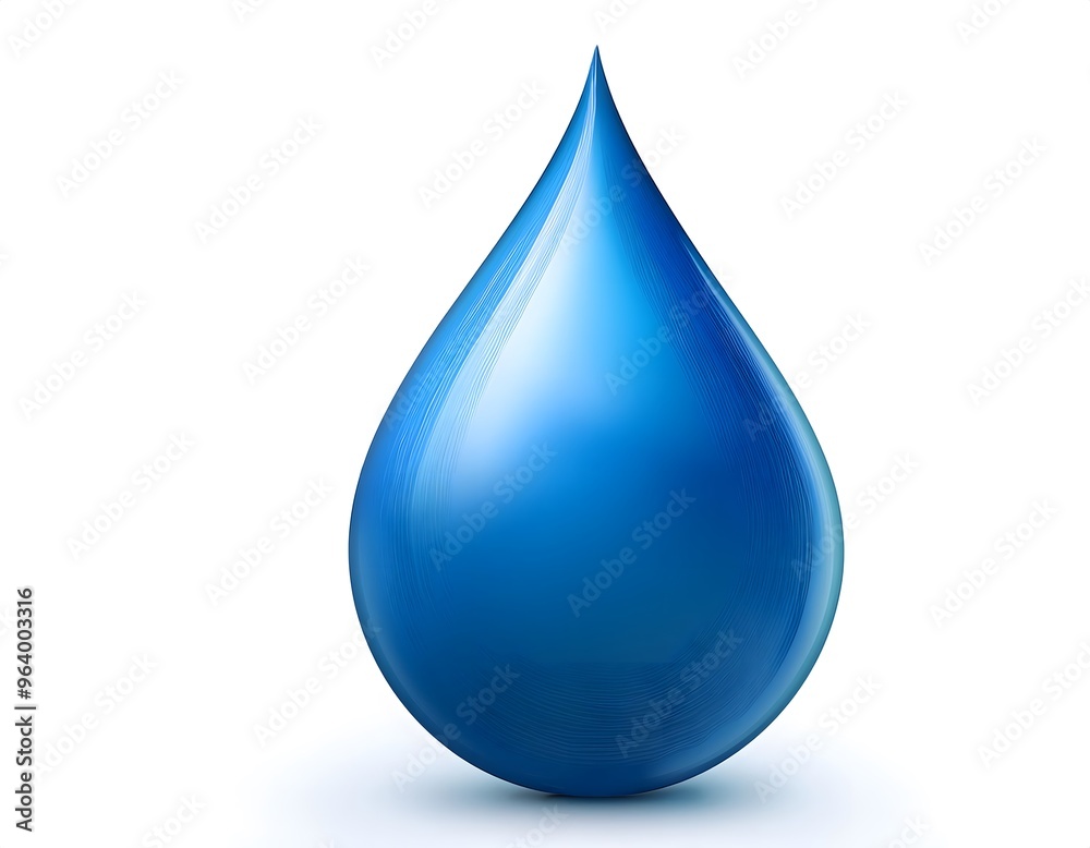A single blue raindrop icon with a smooth gradient effect A single blue raindrop icon with a smooth gradient effect