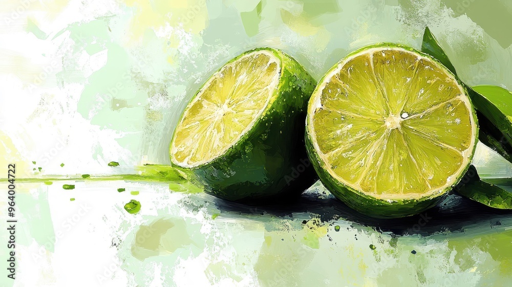 Lime depicted in a digital art style with clean lines and bright, modern colors, providing a fresh and crisp look. Lime depicted in a digital art style with clean lines and bright, modern colors, providing a fresh and crisp look.