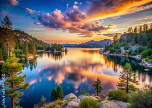 5. Dreamy vistas at Lake Cachumah, California, USA - A picturesque reservoir in the evening