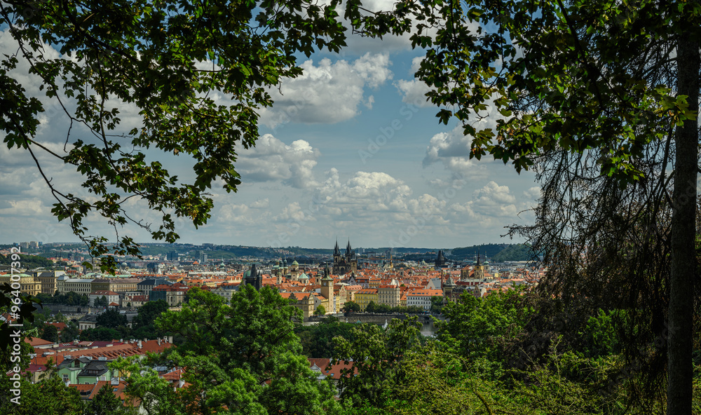 prague view from petrin park towards old town square prague view from petrin park towards old town square