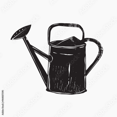 Vintage watering can illustration