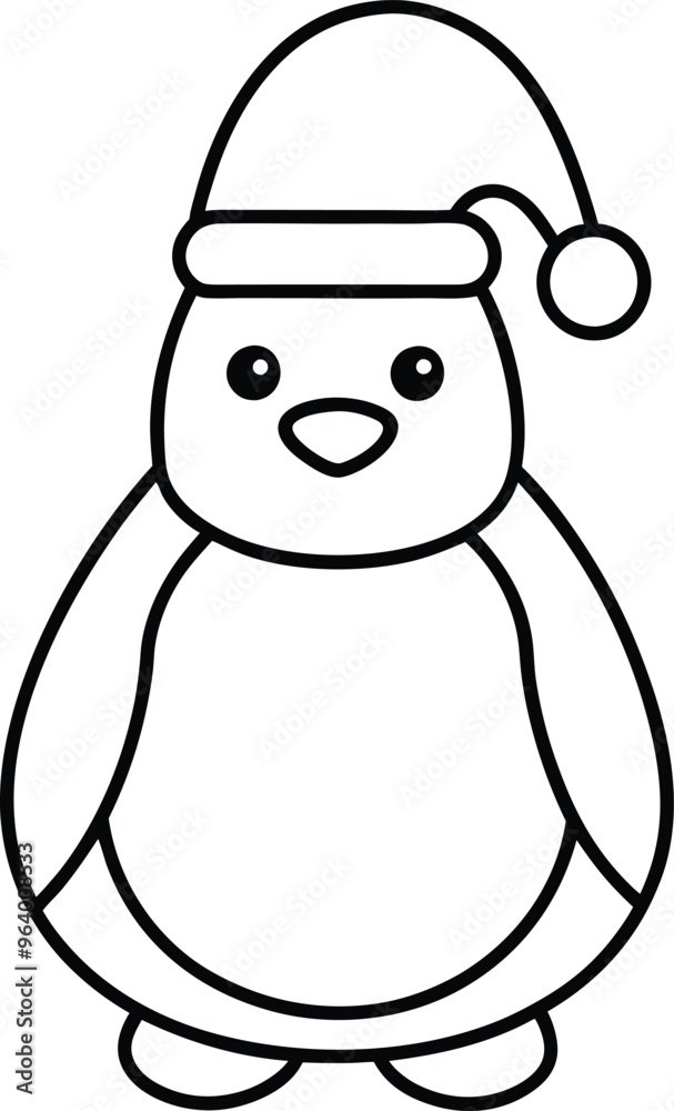 Adorable Santa Hat Penguin Vector Image for Seasonal Greetings
Adorable Santa Hat Penguin Vector Image for Seasonal Greetings